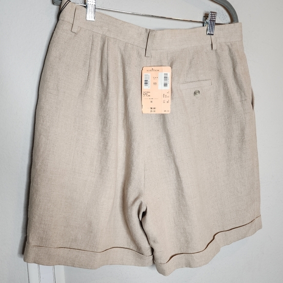 NWT Vintage Nordstrom Linen Beige highrise pleated lined shorts. Size 16 - Picture 12 of 16